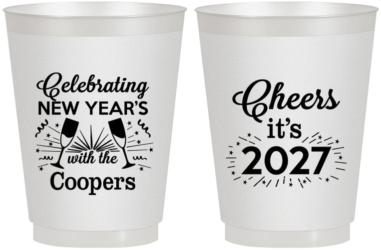 Personalized New Years 16 oz Frosted Cups - 2027 Cheers | 170024