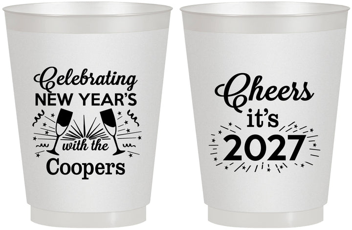 Personalized New Years 16 oz Frosted Cups - 2027 Cheers | 170024