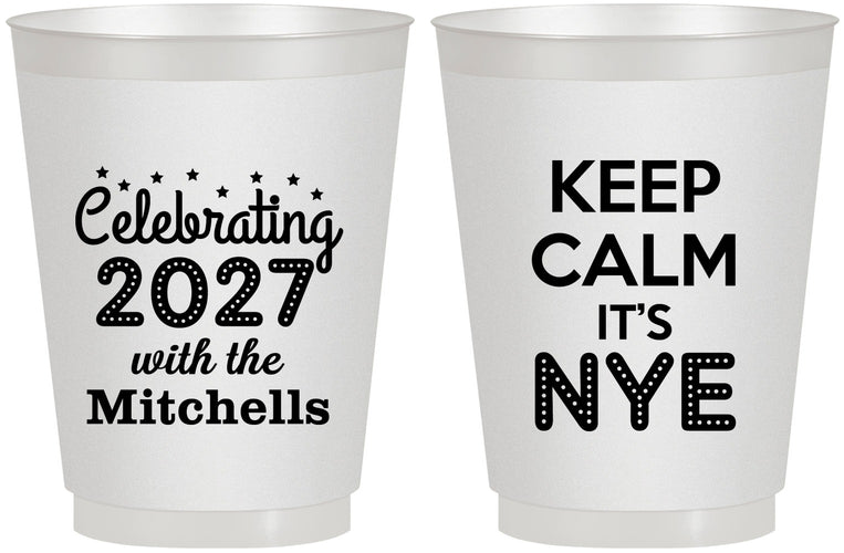 Personalized New Years 16 oz Frosted Cups - 2027 Nye | 170025