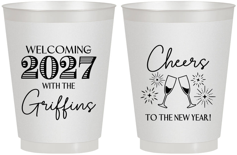 Personalized New Years 16 oz Frosted Cups - 2027 Cheers | 170029