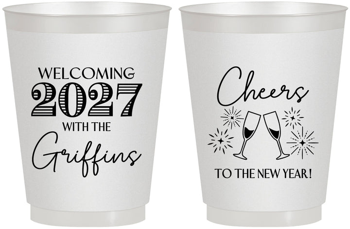 Personalized New Years 16 oz Frosted Cups - 2027 Cheers | 170029