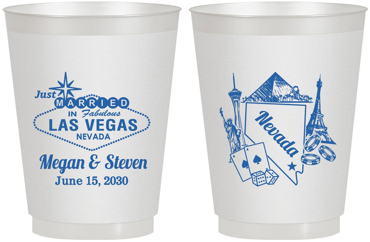 Personalized Wedding 16 oz Frosted Cups - Nevada | 177