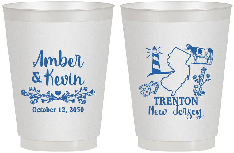 Personalized Wedding 16 oz Frosted Cups - New Jersey | 179