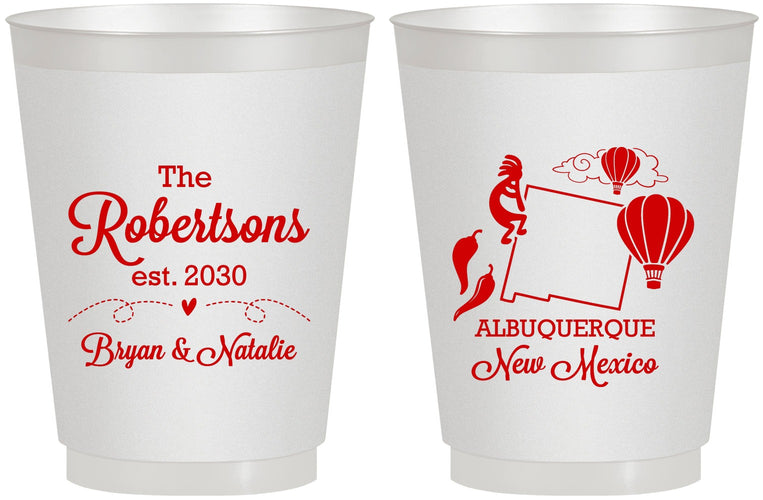 Personalized Wedding 16 oz Frosted Cups - New Mexico | 180