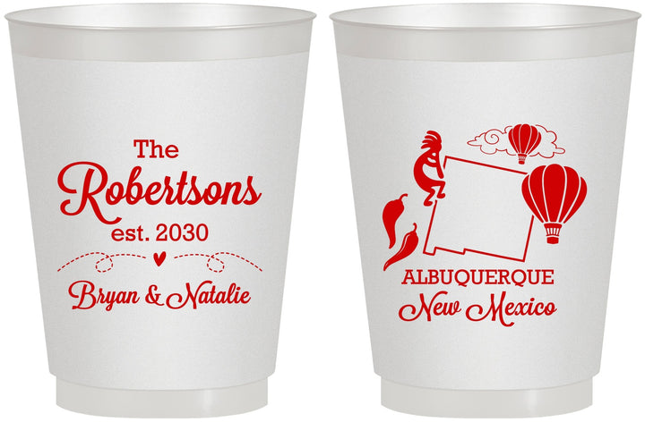 Personalized Wedding 16 oz Frosted Cups - New Mexico | 180