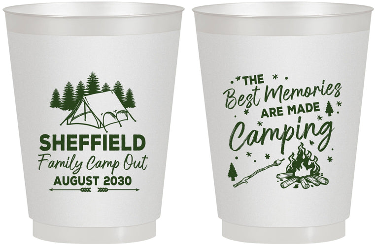 Personalized Family Vacation 16 oz Frosted Cups - Camping Park | 180015