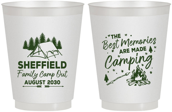 Personalized Family Vacation 16 oz Frosted Cups - Camping Park | 180015