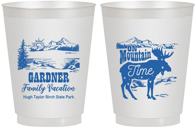Personalized Family Vacation 16 oz Frosted Cups - Mountain | 180029