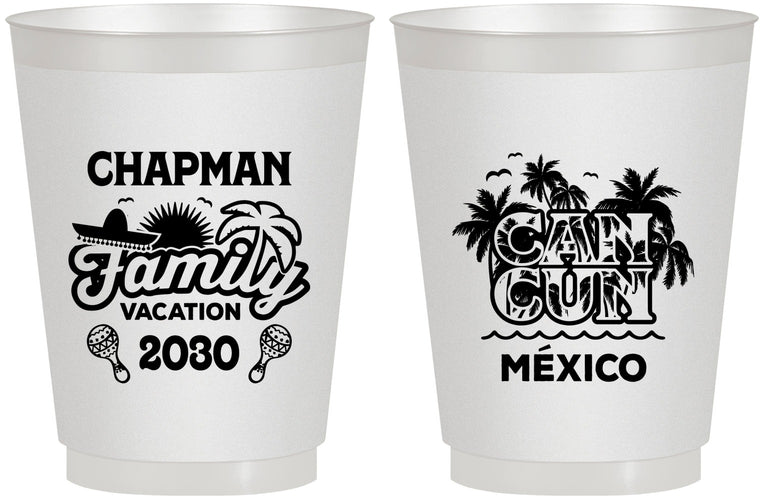 Personalized Family Vacation 16 oz Frosted Cups - Cancun | 180042