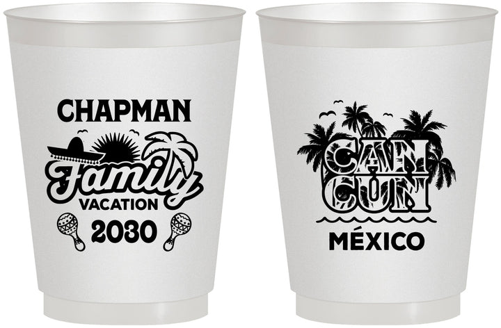 Personalized Family Vacation 16 oz Frosted Cups - Cancun | 180042