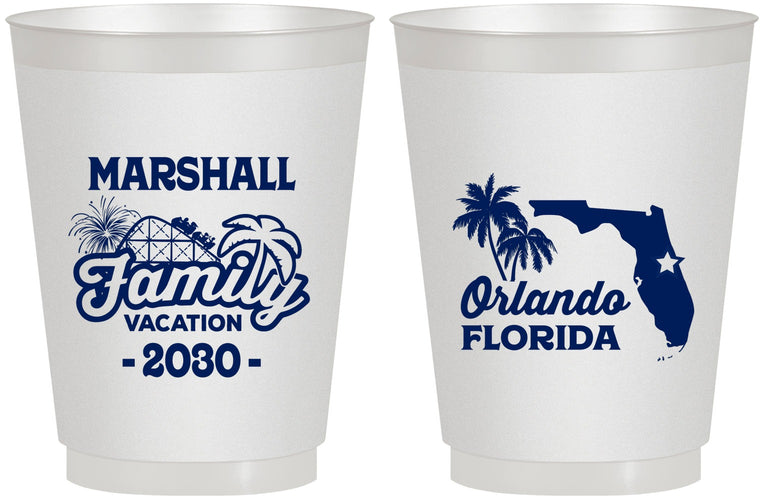 Personalized Family Vacation 16 oz Frosted Cups - Orlando | 180043