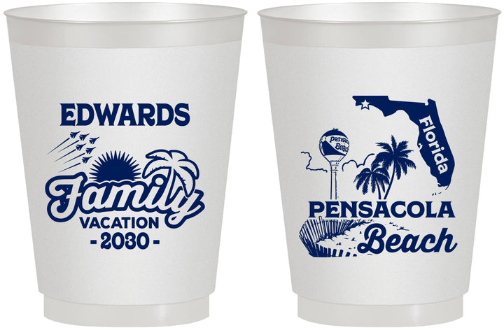 Personalized Family Vacation 16 oz Frosted Cups - Florida | 180044