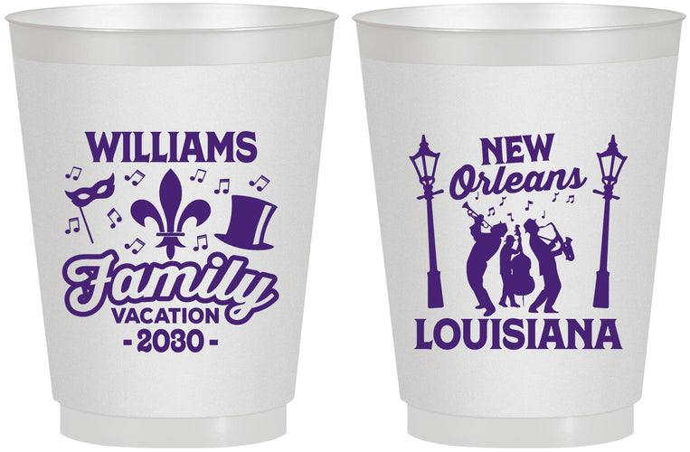 Personalized Family Vacation 16 oz Frosted Cups - New Orleans | 180047