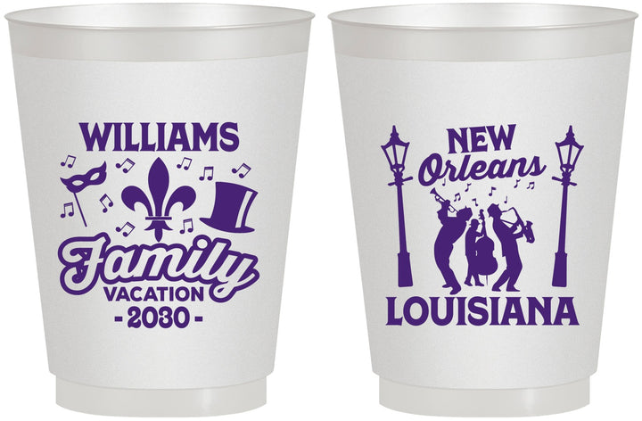 Personalized Family Vacation 16 oz Frosted Cups - New Orleans | 180047