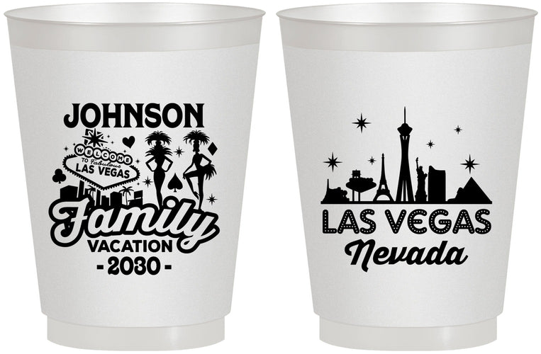 Personalized Family Vacation 16 oz Frosted Cups - Las Vegas | 180048