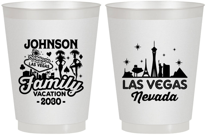 Personalized Family Vacation 16 oz Frosted Cups - Las Vegas | 180048