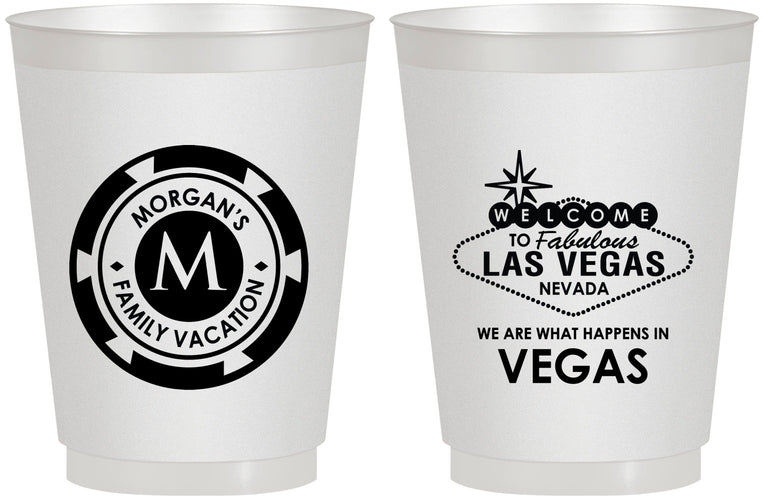 Personalized Family Vacation 16 oz Frosted Cups - Las Vegas | 180049
