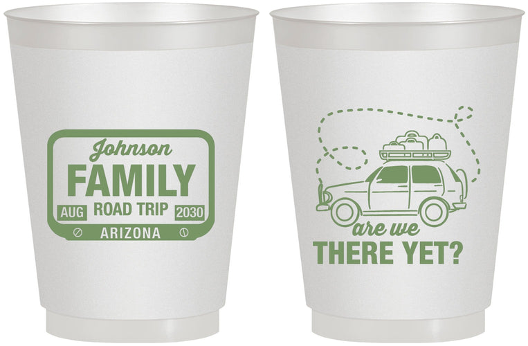 Personalized Family Vacation 16 oz Frosted Cups - Road Trip Car | 180050