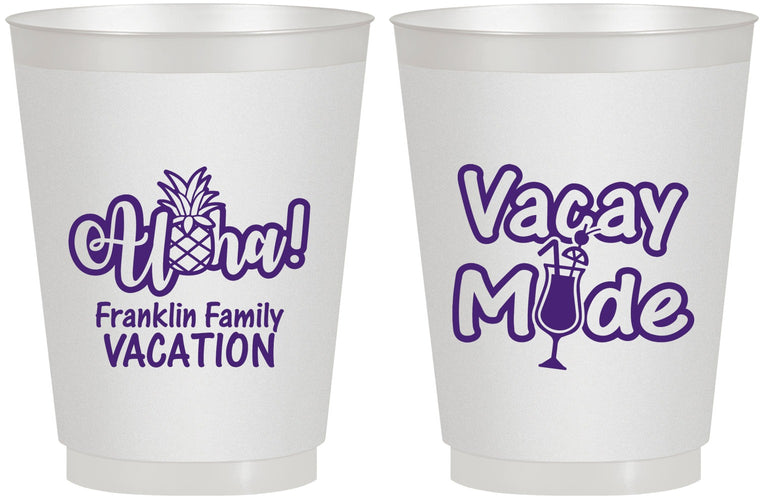Personalized Family Vacation 16 oz Frosted Cups - Hawaii | 180053