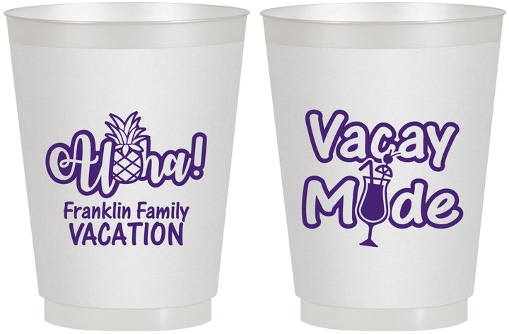Personalized Family Vacation 16 oz Frosted Cups - Hawaii | 180053