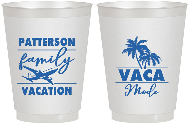 Personalized Family Vacation 16 oz Frosted Cups - Vaca Mode Trip | 180054