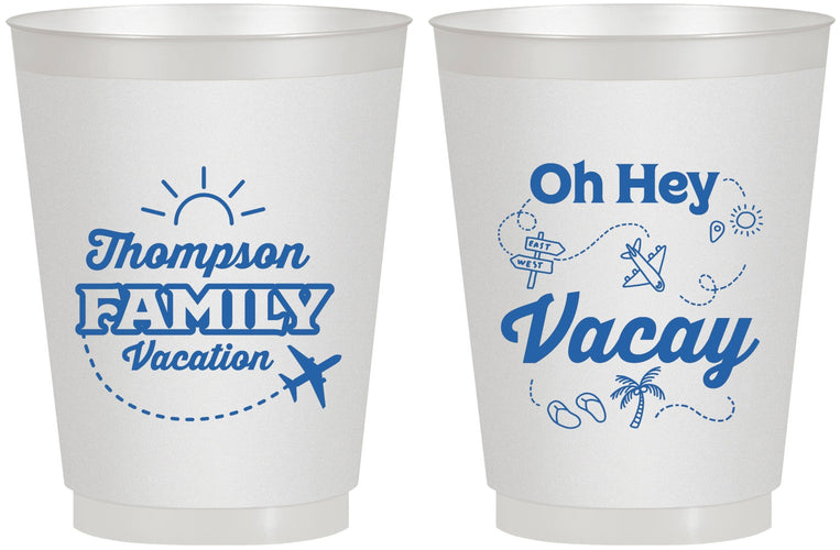 Personalized Family Vacation 16 oz Frosted Cups - Beach | 180056