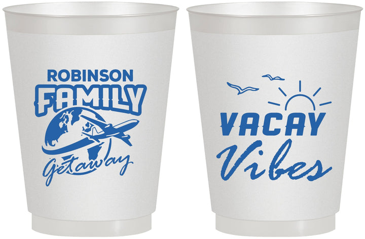 Personalized Family Vacation 16 oz Frosted Cups - Vacay Vibes | 180057