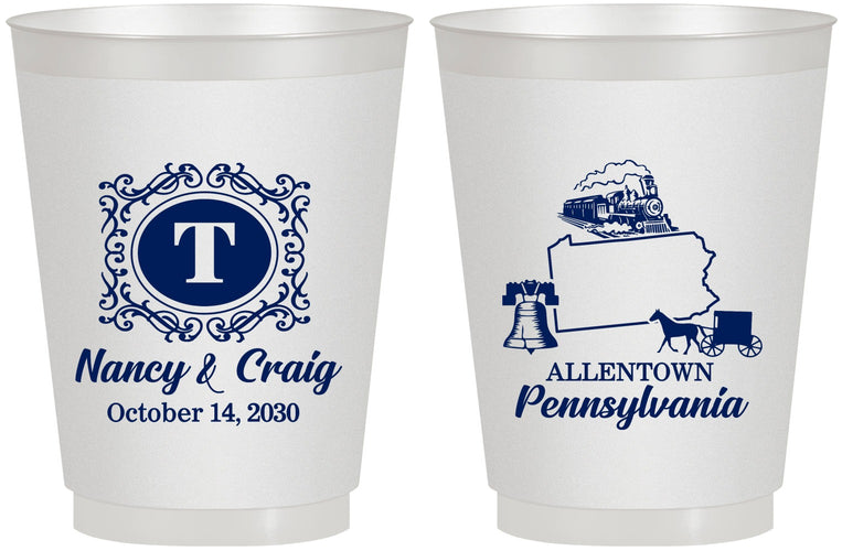 Personalized Wedding 16 oz Frosted Cups - Pennsylvania | 187