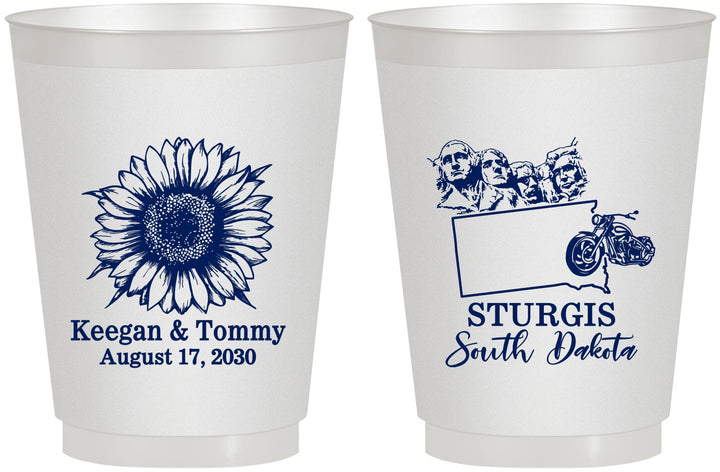 Personalized Wedding 16 oz Frosted Cups - South Dakota | 190