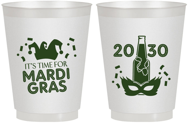 Personalized Mardi Gras 16 oz Frosted Cups - New Orleans | 190003