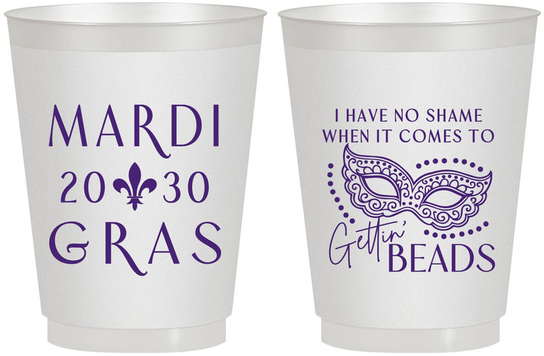 Personalized Mardi Gras 16 oz Frosted Cups - Nola New Orleans | 190006