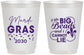Personalized Mardi Gras 16 oz Frosted Cups - Big Bead Fleur De Lis | 190018