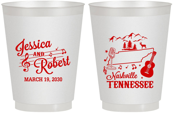 Personalized Wedding 16 oz Frosted Cups - Tennessee | 191