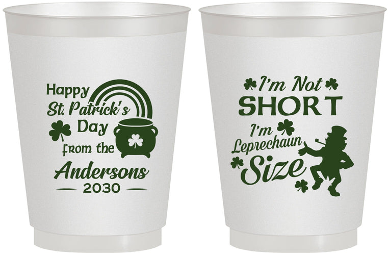 Personalized St Patricks Day 16 oz Frosted Cups - Leprechaun | 200001