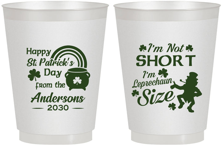 Personalized St Patricks Day 16 oz Frosted Cups - Leprechaun | 200001