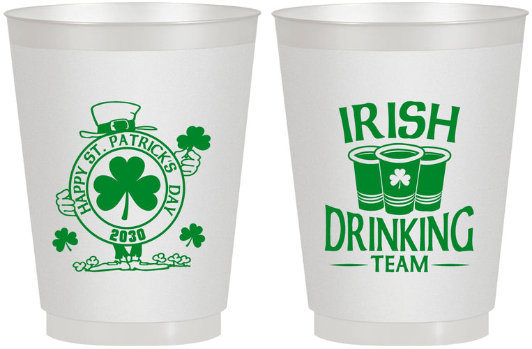 Personalized St Patricks Day 16 oz Frosted Cups - Irish Drinking Team | 200006