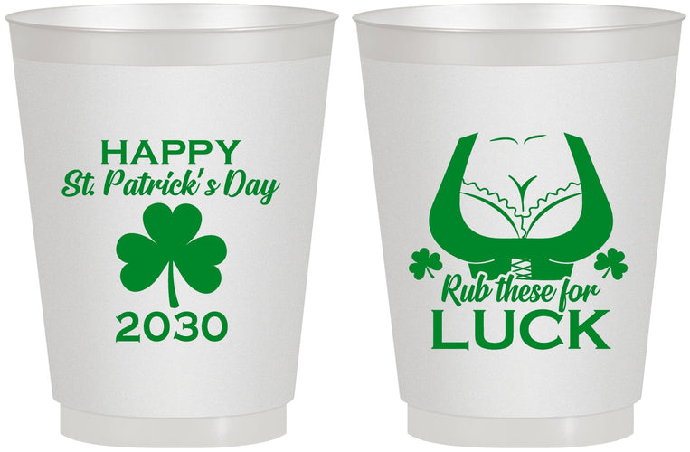 Personalized St Patricks Day 16 oz Frosted Cups - Clover Irish | 200008