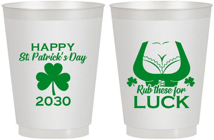 Personalized St Patricks Day 16 oz Frosted Cups - Clover Irish | 200008