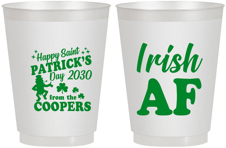 Personalized St Patricks Day 16 oz Frosted Cups - Irish Af Leprechaun | 200012