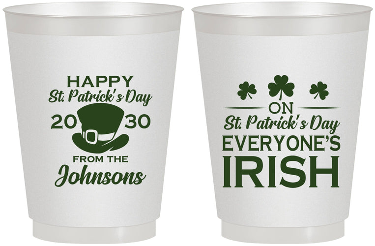 Personalized St Patricks Day 16 oz Frosted Cups - Irish Leprechaun | 200013