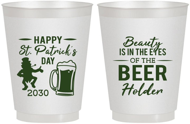Personalized St Patricks Day 16 oz Frosted Cups - Leprechaun | 200019