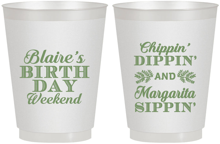 Personalized Birthday 16 oz Frosted Cups - Chippin Dippin Sippin | 20008