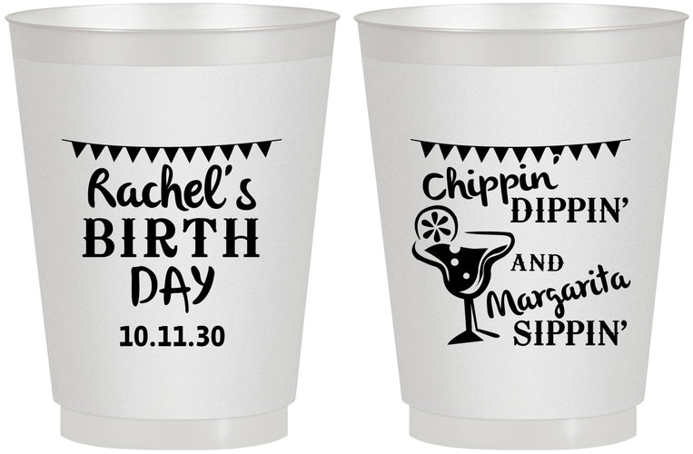 Personalized Birthday 16 oz Frosted Cups - Fiesta Margarita | 20009