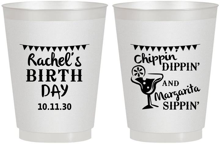 Personalized Birthday 16 oz Frosted Cups - Fiesta Margarita | 20009