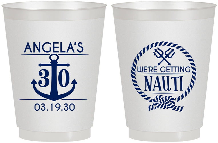 Personalized Birthday 16 oz Frosted Cups - 30th Nautical | 20010