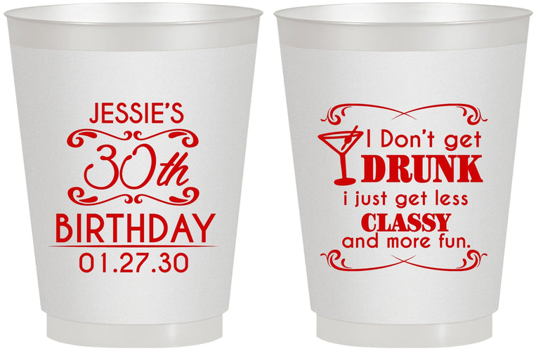 Personalized Birthday 16 oz Frosted Cups - Dirty 30 | 20011
