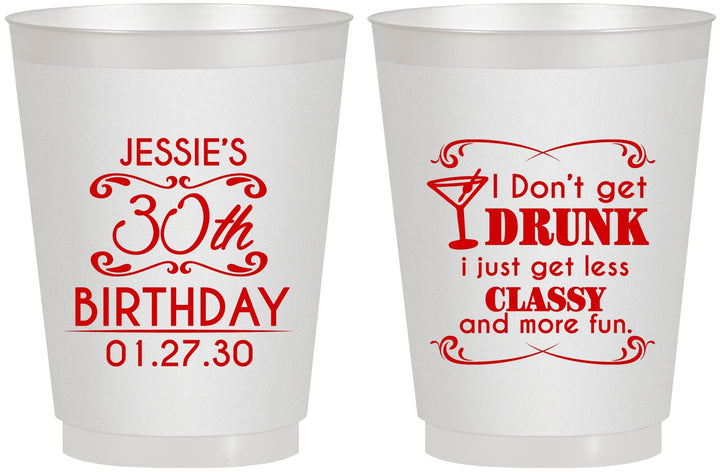 Personalized Birthday 16 oz Frosted Cups - Dirty 30 | 20011