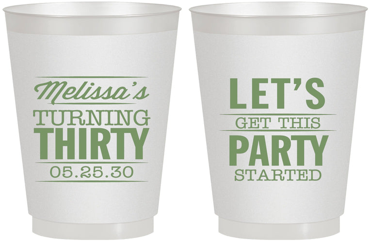 Personalized Birthday 16 oz Frosted Cups - 30th | 20017