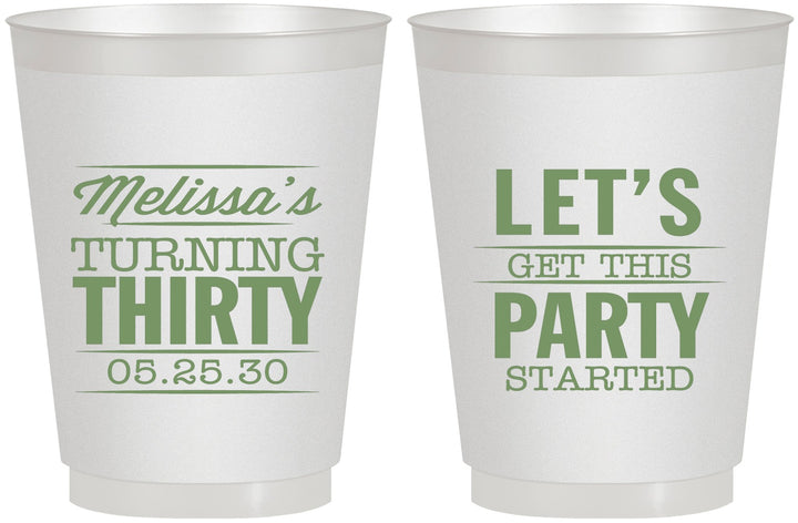 Personalized Birthday 16 oz Frosted Cups - 30th | 20017
