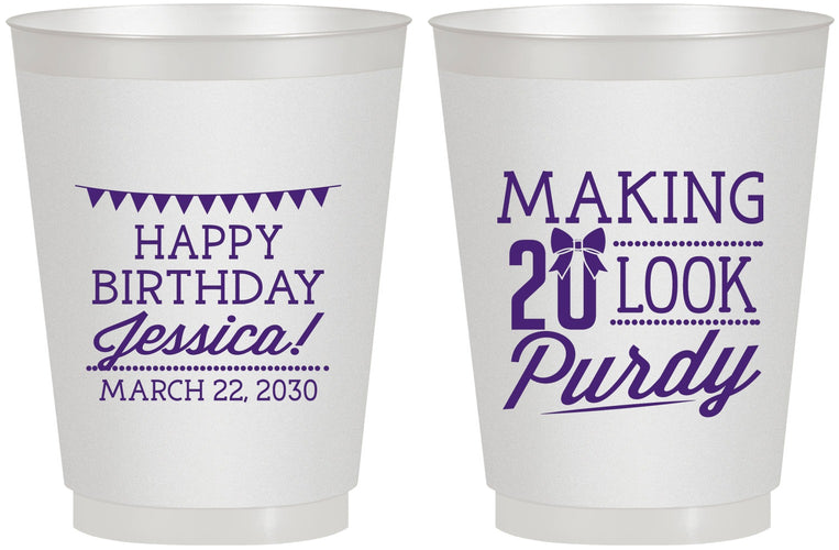 Personalized Birthday 16 oz Frosted Cups - 20th | 20021